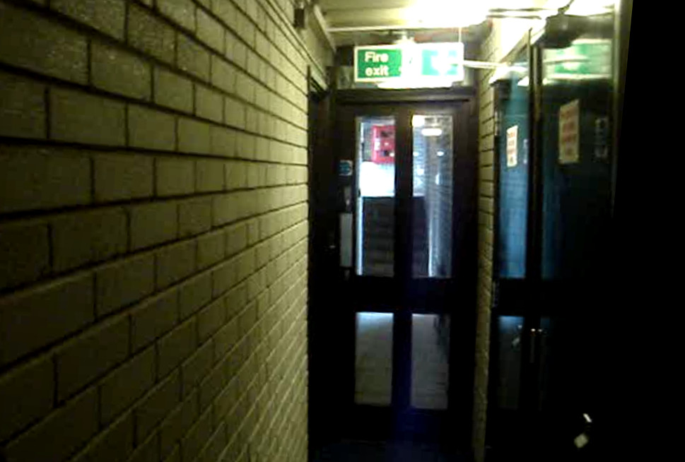 Inside Lafrowda J1, looking towards the entrance to the ground floor corridor.