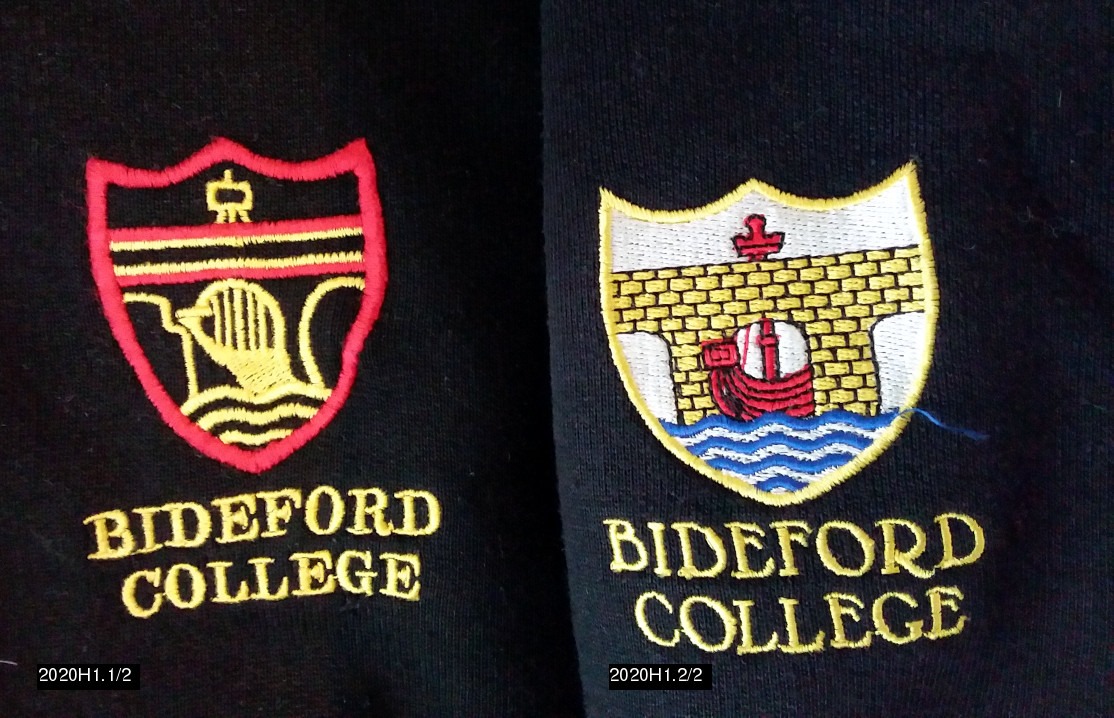 This picture shows the change in design from an earlier jumper logo to a later one.