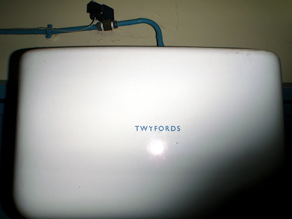 Ceramic main urinal cistern, by Twyfords (now Geberit sales ltd).